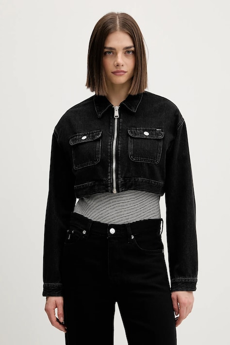 Tommy Jeans kurtka jeansowa kolor czarny DW0DW22523