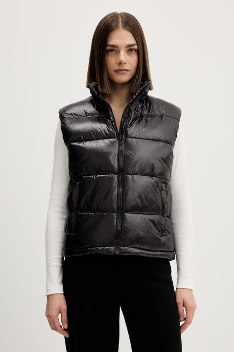 Tommy Jeans bezrękawnik kolor czarny zimowy DW0DW22037
