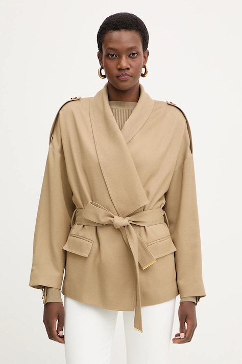 Παλτό από μείγμα μαλλιού Marciano by Guess ABBY χρώμα: μπεζ, 6RGN13 7433A