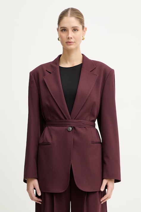 Піджак BOSS Orange C Jalara колір бордовий однобортний однотонний 50553592