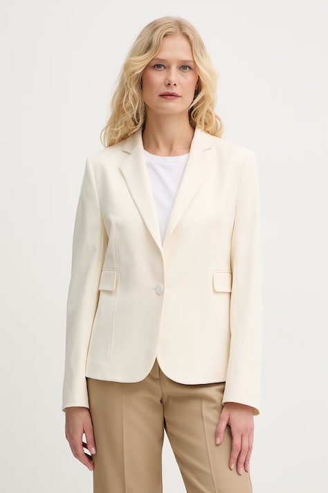 BOSS marynarka jednorzędowa damska z wiskozą Jia14 beżowa 50556336