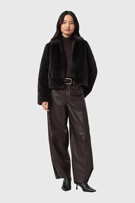 AllSaints kurtka kolor brązowy przejściowa W080OD