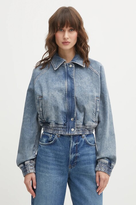 Hugo Blue kurtka jeansowa Gibiusa_B kolor niebieski przejściowa 50553022