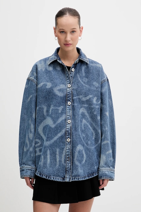 Τζιν πουκάμισο Hugo Blue Garesa_4_B χρώμα: μπλε, 50553558