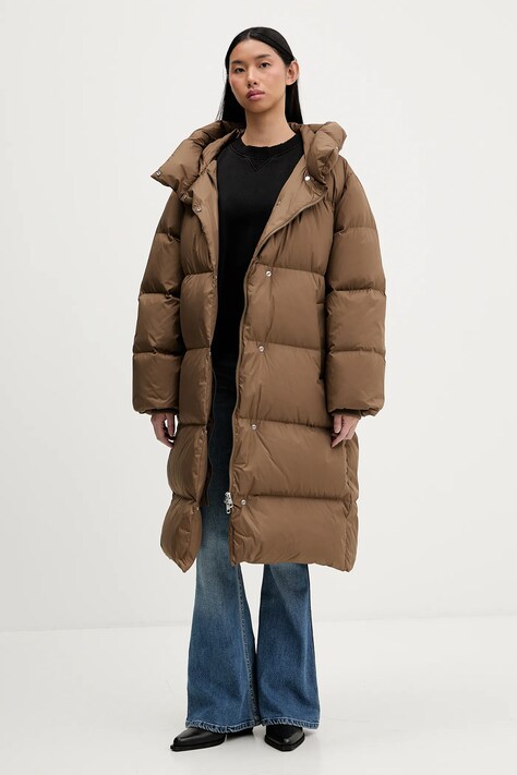 Tommy Hilfiger kurtka puchowa kolor brązowy zimowa WW0WW47745