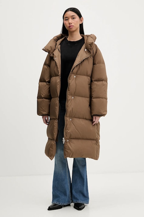 Tommy Hilfiger kurtka puchowa kolor brązowy zimowa WW0WW47745