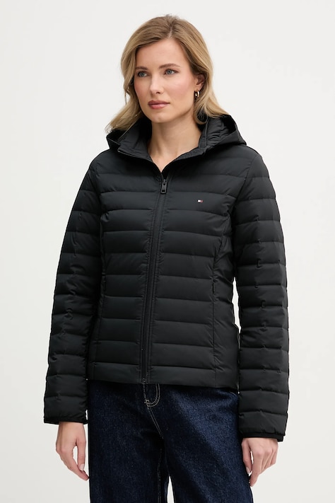 Tommy Hilfiger geacă de puf culoarea negru, de tranziție, WW0WW47753