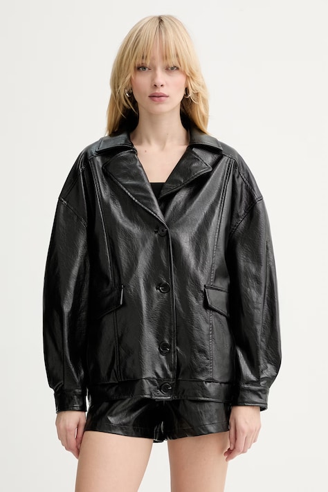 Guess kurtka FRANSISKA kolor czarny przejściowa oversize W6RL20 WJ610