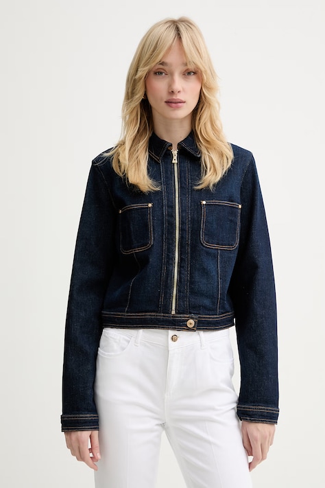 Guess kurtka jeansowa AMELIE kolor granatowy przejściowa W6RN76 D6881