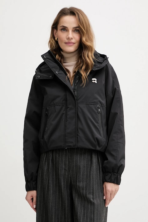 Karl Lagerfeld kurtka IKON kolor czarny przejściowa LWEMP606