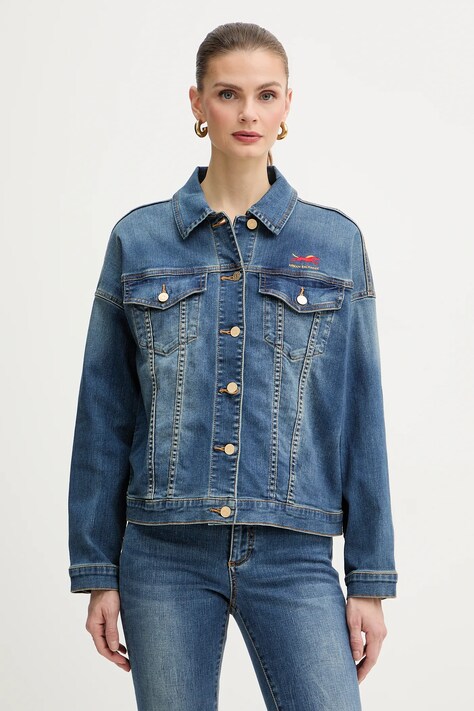 Armani Exchange kurtka jeansowa kolor granatowy przejściowa XW001852 AF12175