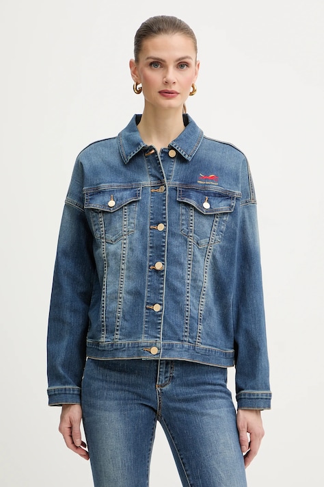 Armani Exchange kurtka jeansowa kolor granatowy przejściowa XW001852 AF12175