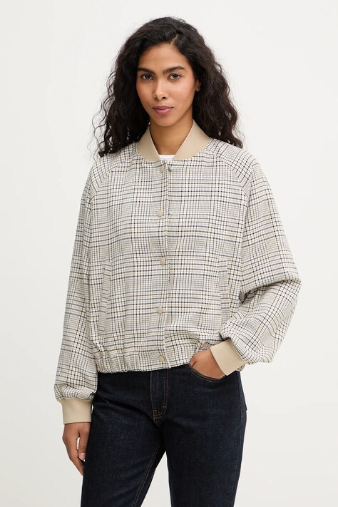 Marc O'Polo kurtka bomber kolor beżowy przejściowa oversize 5000007540