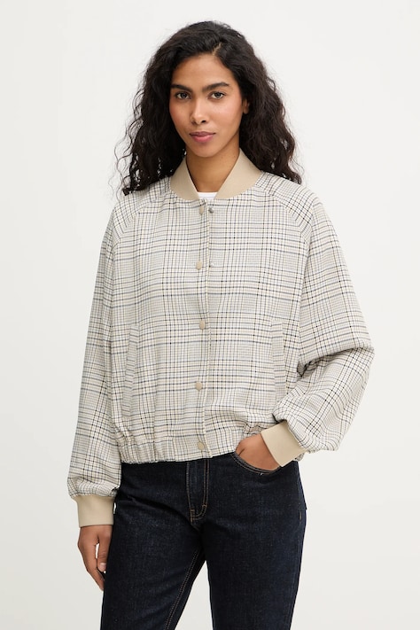 Marc O'Polo kurtka bomber kolor beżowy przejściowa oversize 5000007540