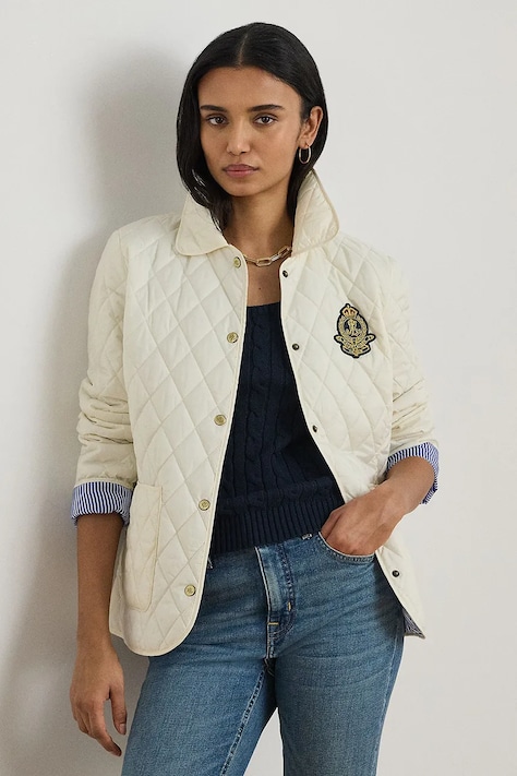 Lauren Ralph Lauren kurtka kolor beżowy przejściowa 297P10878