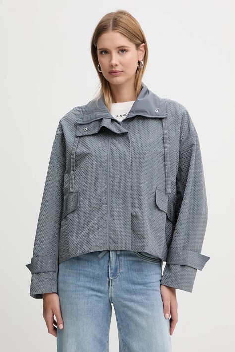 Bunda Pinko šedá barva, přechodná, oversize, 106166 A31V