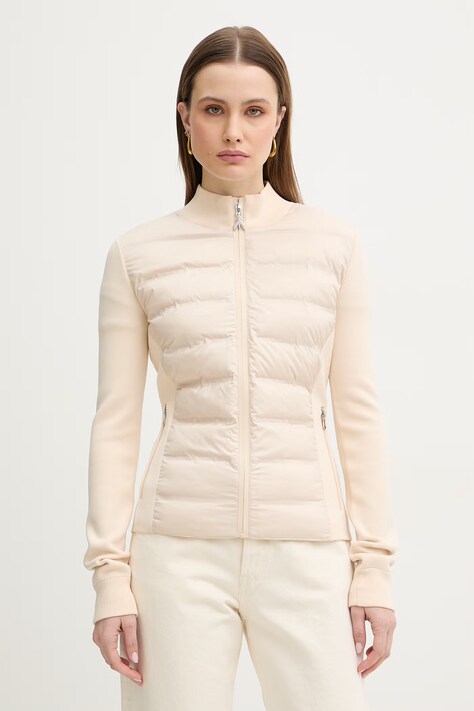 Patrizia Pepe kurtka z domieszką wełny kolor beżowy przejściowa 8O0219 A712