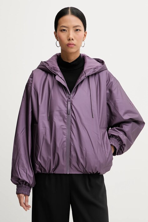Rains kurtka przeciwdeszczowa 17290 Lohja Bomber Jacket W3T1 kolor fioletowy przejściowa oversize 17290