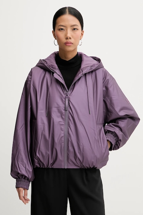 Rains kurtka przeciwdeszczowa 17290 Lohja Bomber Jacket W3T1 kolor fioletowy przejściowa oversize 17290