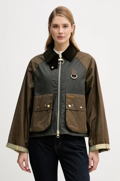 Barbour kurtka bawełniana Kearton kolor zielony przejściowa LWX1518