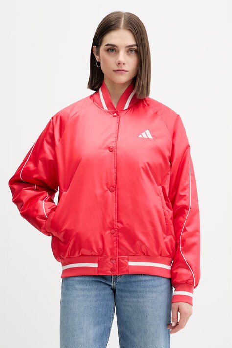adidas kurtka bomber Stadium kolor czerwony przejściowa JZ6921