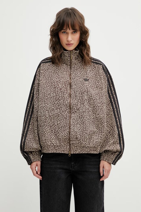 adidas Originals kurtka bawełniana kolor brązowy przejściowa KD2815