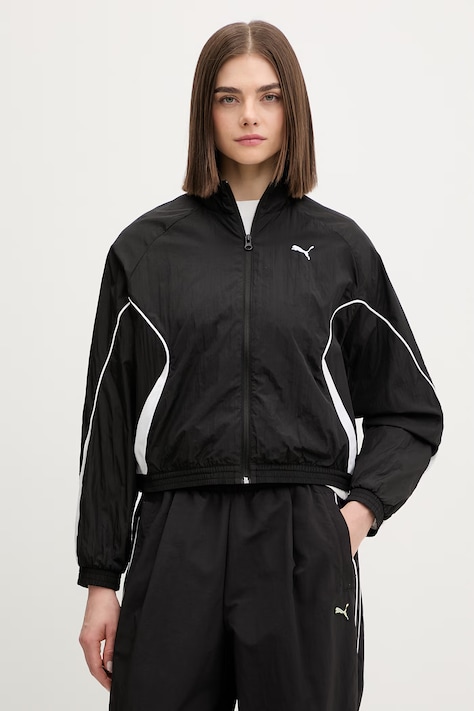 Puma kurtka Sport relaxed woven kolor czarny przejściowa oversize 691864