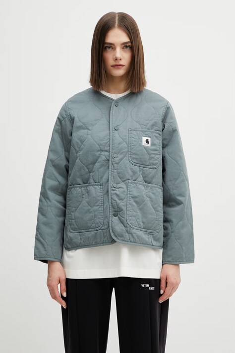 Carhartt WIP kurtka W Kylan Liner kolor zielony przejściowa I035973.3GDXX