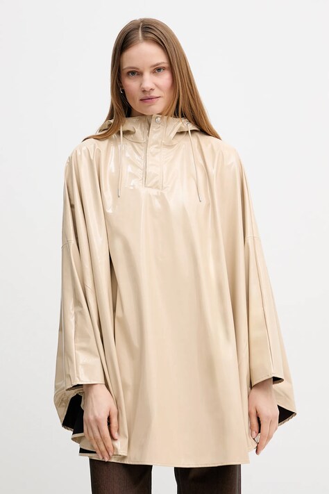 Nepremokavá bunda Rains 18800 Cape W3 béžová farba, prechodná, oversize, 18800