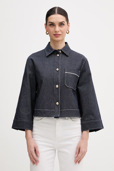 Mos Mosh kurtka bawełniana Rosalyn kolor granatowy przejściowa 176480