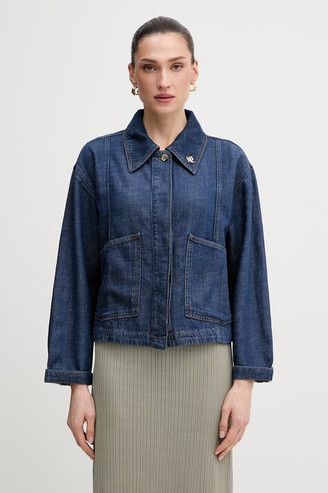 Mos Mosh kurtka jeansowa Eyla kolor granatowy przejściowa oversize 178720