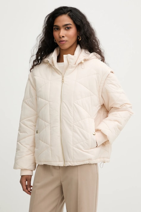 Liu Jo kurtka kolor beżowy przejściowa TA6224 T324A