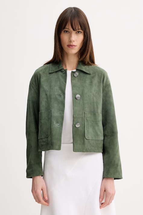 Marella krótka kurtka damska zamszowa MLMECCESSO zielona 2613441035200