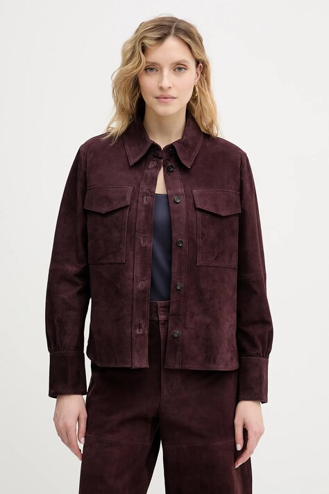 Marella kurtka zamszowa APOGEO kolor bordowy przejściowa 2613441081200