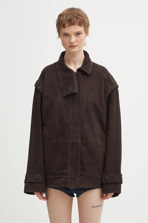 Μπουφάν Rotate χρώμα: καφέ, 116052573