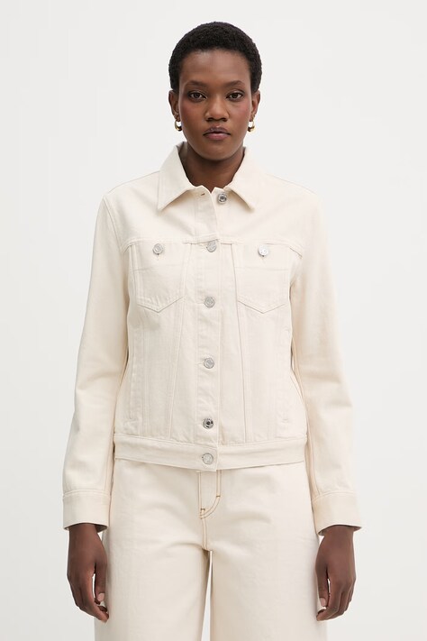 Trussardi kurtka jeansowa damska bawełniana beżowa R4006100013N