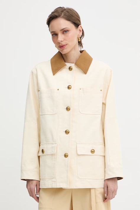 Luisa Spagnoli kurtka przejściowa damska bawełniana Validita beżowa 542902