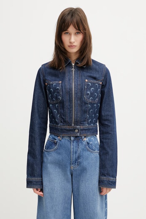 Marine Serre jacket women's denim blue WJA076ARDEN0002