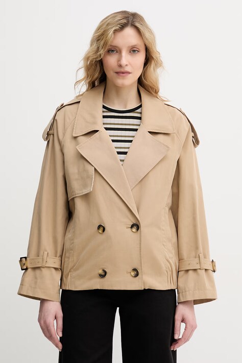 Sisley trench da donna con cotone beige 2RRMLN06Y