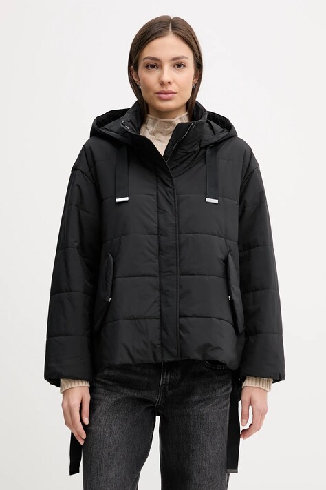 Sisley kurtka kolor czarny przejściowa oversize 2SB4LN06O