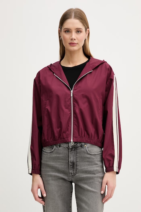 United Colors of Benetton bomberka damska bawełniana bordowa 2Z0SDN09E