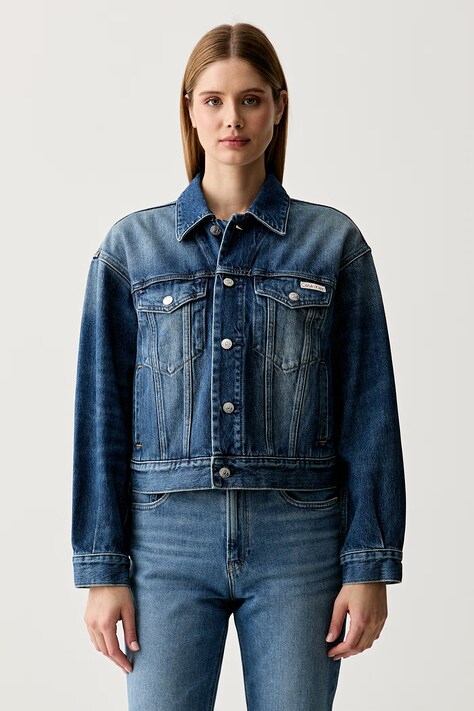 Calvin Klein Jeans džínsová bunda dámska bavlnená modrá LV047F775G