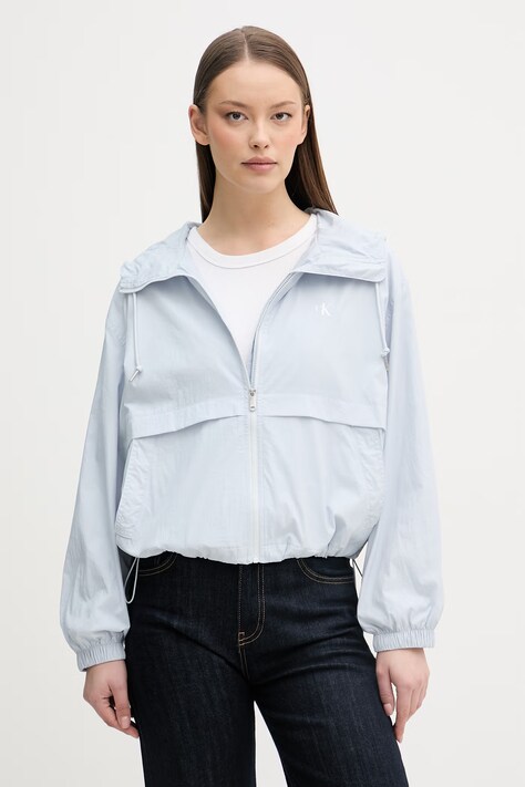 Calvin Klein Jeans prechodná bunda dámska modrá LV047F507G