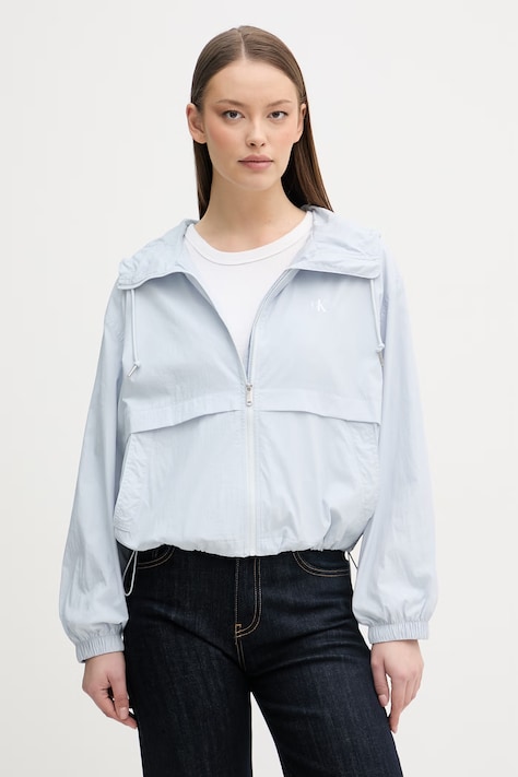 Calvin Klein Jeans prechodná bunda dámska modrá LV047F507G