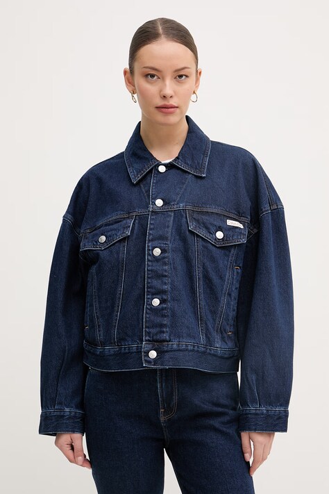 Calvin Klein Jeans Τζιν μπουφάν γυναικείο ντένιμ σκούρο μπλε LV047F780G