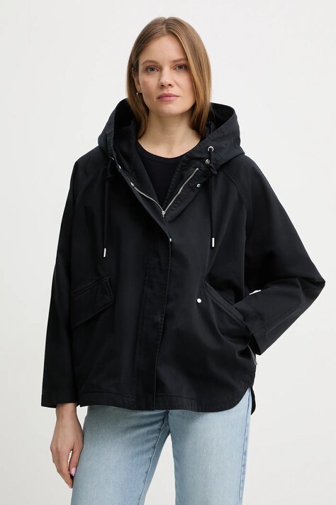 Marc O'Polo kurtka bawełniana kolor granatowy przejściowa oversize 5000013376