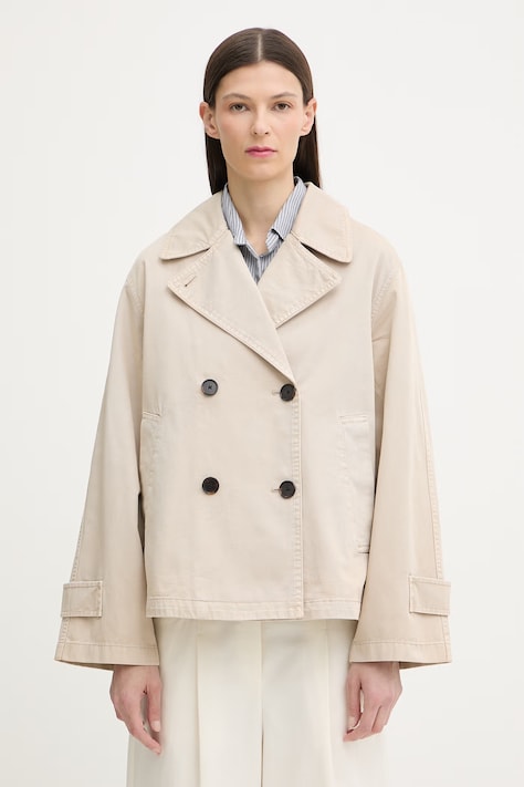 Marc O'Polo krótki trencz damski bawełniany beżowy 5000013377