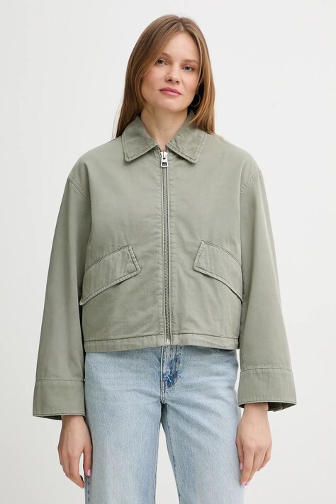 Marc O'Polo kurtka bawełniana kolor zielony przejściowa 5000013381