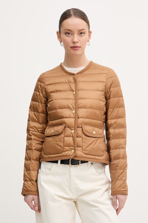 Tommy Hilfiger kurtka puchowa damska brązowa WW0WW49660