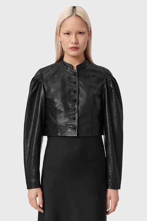 AllSaints kurtka skórzana SADIE kolor czarny W008LE